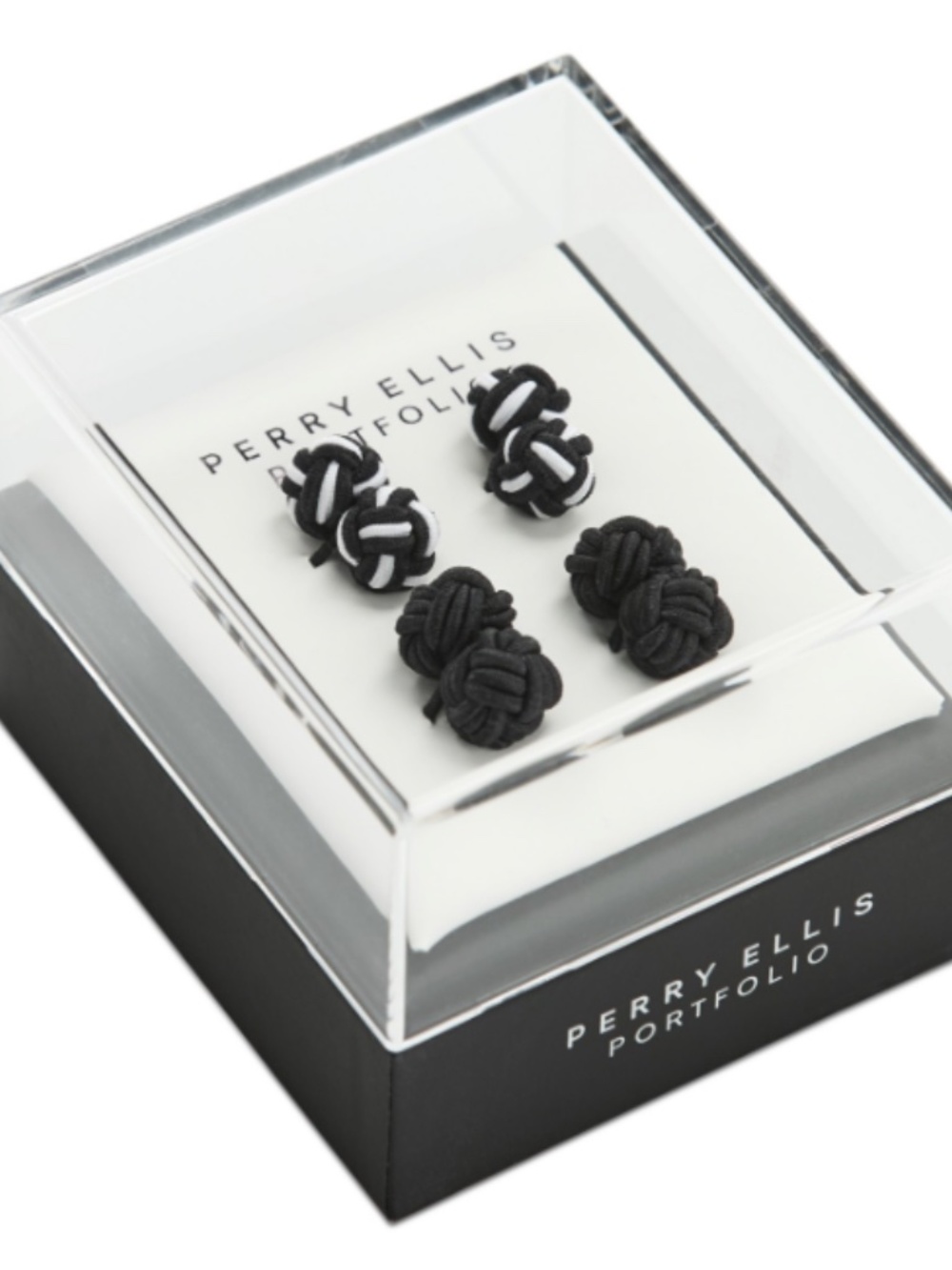 Perry Ellis Portfolio Men's Silk Knot Cufflinks - Navy NWT